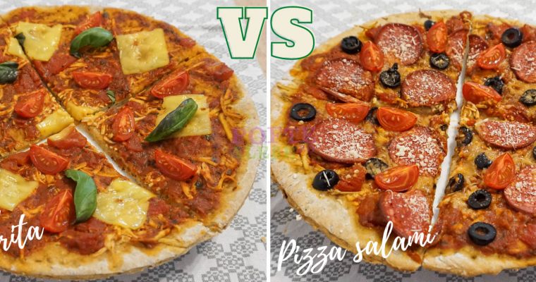 Pizza Margherita vs. Pizza Salami (vegane)